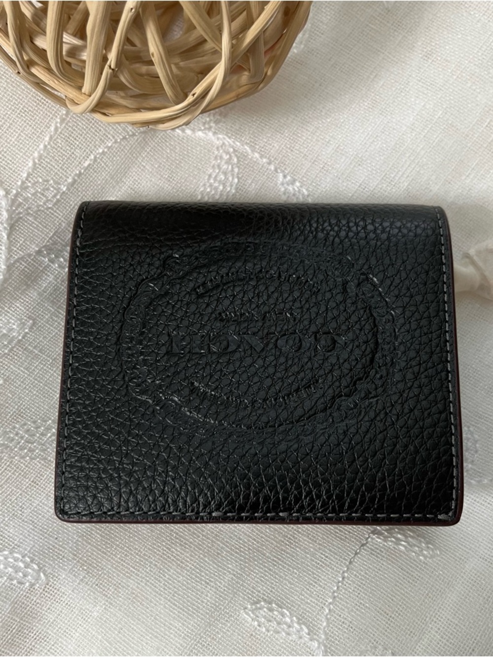 Coach Black Pebbled Leather Wallet